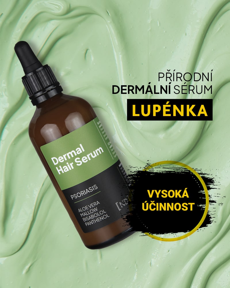 Přírodní vlasové sérum na lupénku ve vlasech